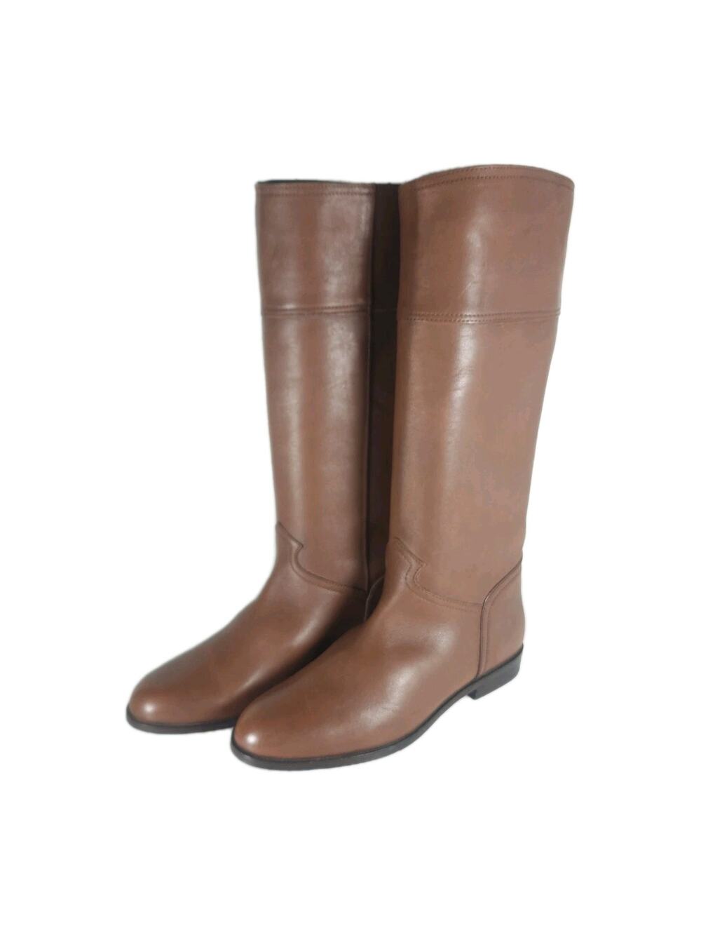 MISTER SHOES Tina Women's US7,5 Cognac Brown Leather PullOn Riding Boots